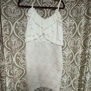 LOFT Cream and silver dress